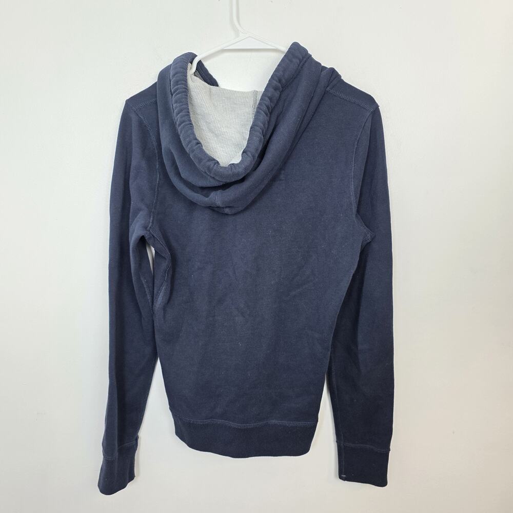 Abercrombie & Fitch Navy White Y2K 2000s Lounge School Hoodie Pullover Size L - Picture 7 of 8